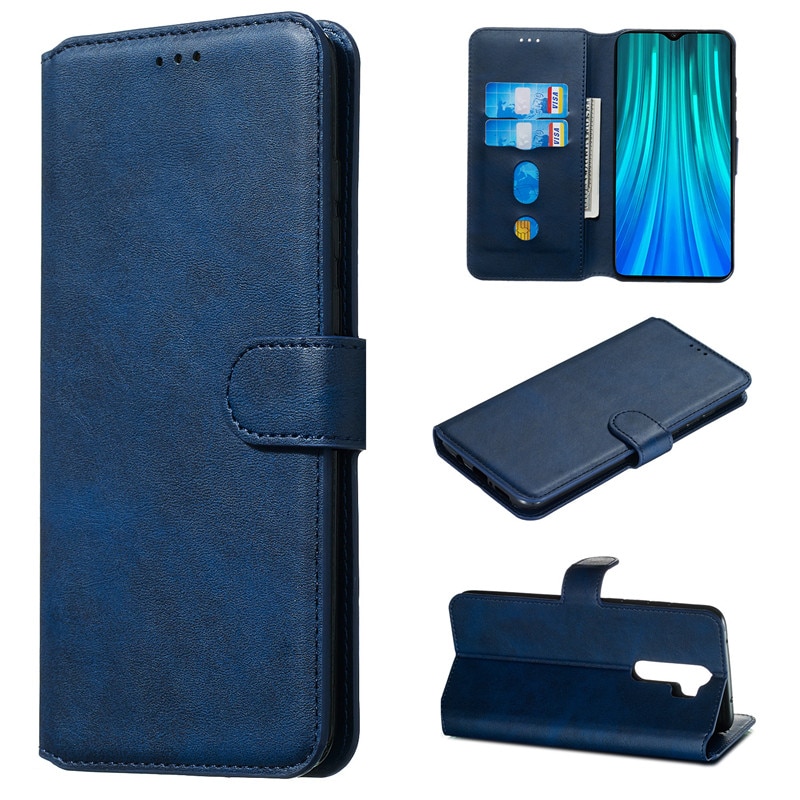 Case Xiaomi Redmi Note 8 Pro #เคสฝาพับมีช่องใส่บัตร 3 ช่อง PU Leather + TPU Wallet Style Protection