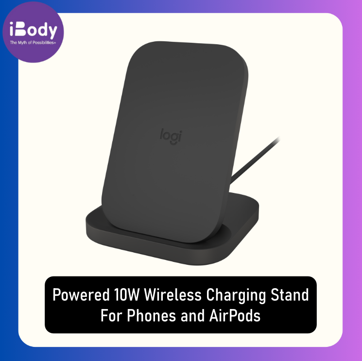 (Logitech®) Powered 10W Wireless Charging Stand For Phones and AirPods โลจิเทค แท่นชาร์จไร้สาย รองรับอุปกรณ์มาตรฐาน Qi