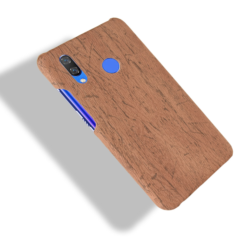 เคส Huawei nova 3i #เคสฝาหลังพลาสติกแข็งเคลือบผิวลายไม้สีสันสดใส Wood Texture PU Leather Coated