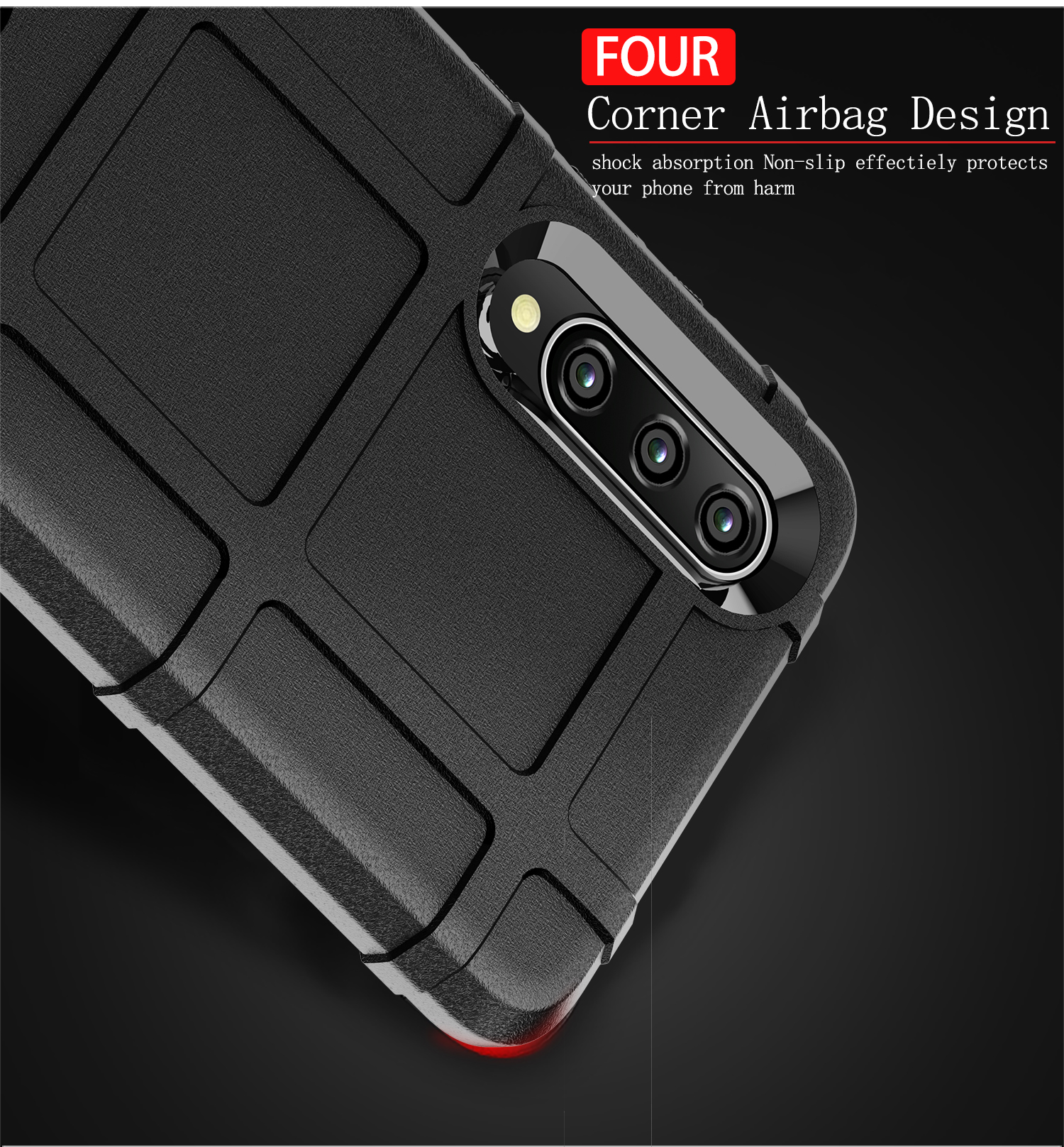 เคส Huawei P30 #เคสฝาหลัง Rugged Shield Series Soft Silicone Shock Absorption Matte กันกระแทก