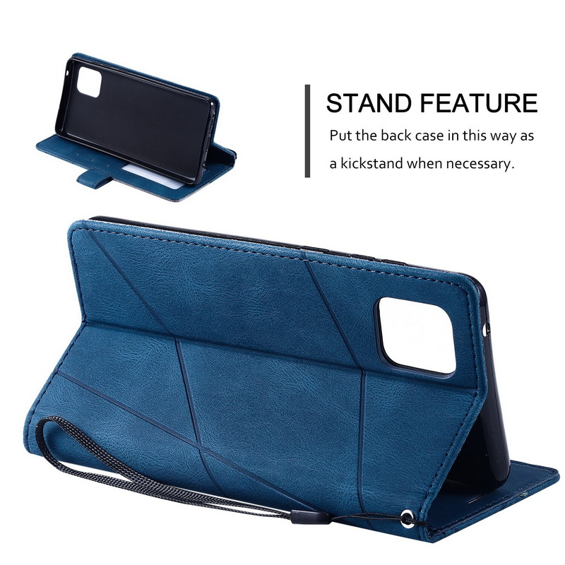 เคส Samsung Galaxy Note 10 lite #เคสฝาพับหนัง PU มีช่องเสียบบัตรอื่นๆในตัว Geometric Pattern Leather Card Holder Protective