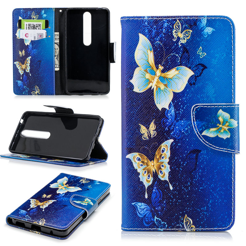 Case Nokia 6 (2018) #เคสสไตล์กระเป๋าสตางค์พิมพ์ลายสวยๆ Pattern Printing Magnetic Leather