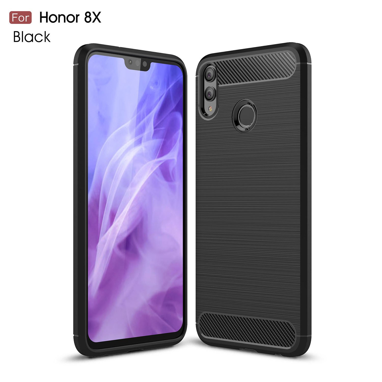 Case Honor 8X #เคสฝาหลัง TPU นิ่มผิวขัดแปรงตกแต่งคาร์บอนไฟเบอร์ Carbon Fibre Brushed