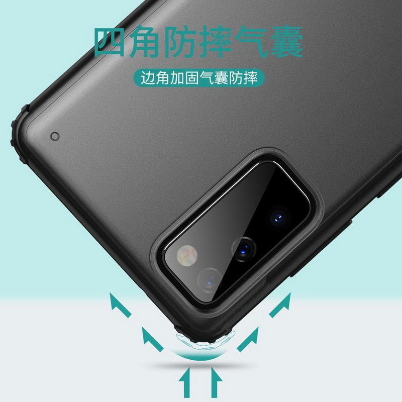 Case Xiaomi Mi 10T Pro#เคสฝาหลังโปร่งแสงสีขุ่นขอบทึบ +TPU Hybrid Case