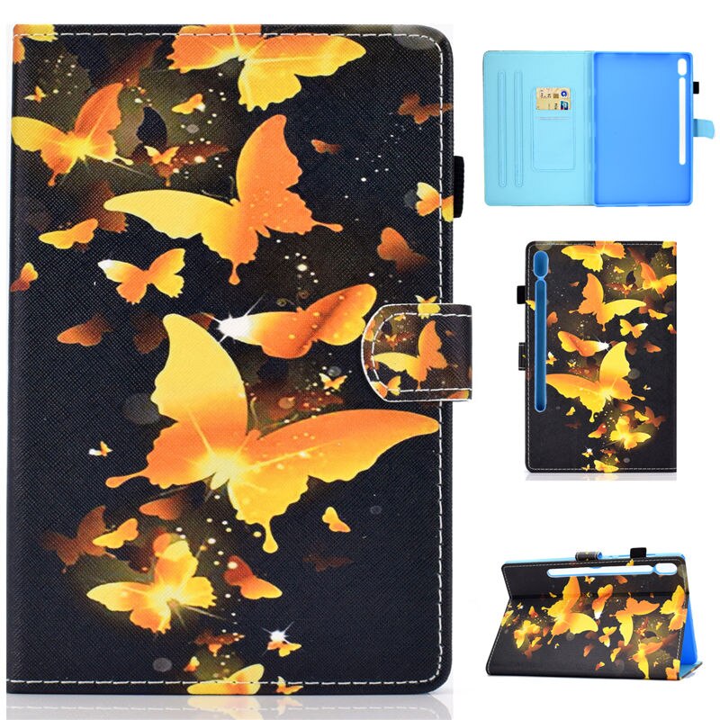 Case Samsung Galaxy Tab S7 SM-T870 SM-T875 #เคสฝาพับหนัง PU พิมพ์ลาย Pattern Printing Stand Leather