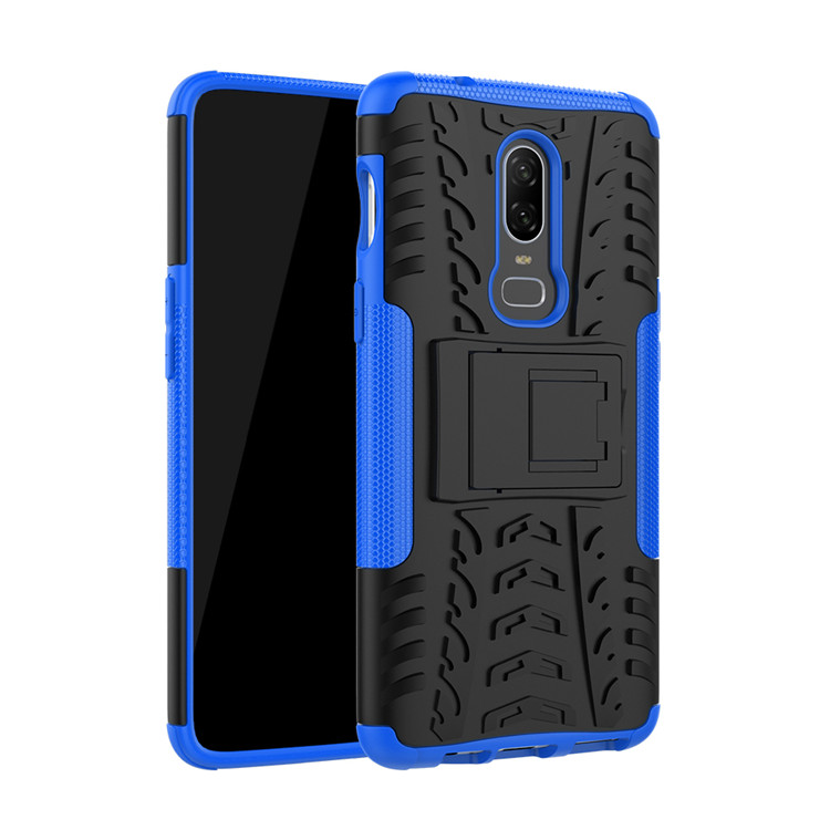 เคส OnePlus 6 #เคสฝาหลังพลาสติกแข็งรูปแบบยางรถยนต์ Hybrid PC+TPU สีสันสวยงามทันสมัย