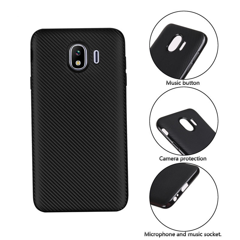 Case Samsung Galaxy J4 (2018) #เคสฝาหลัง TPU นิ่มแบบคาร์บอนไฟเบอร์ Soft Skin Case