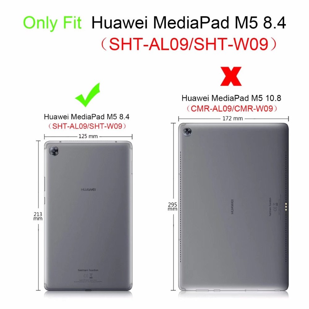 เคส Huawei MediaPad M5 (8.4 นิ้ว) #เคสฝาพับหนัง PU มีแถบคล้องมือ with Hand Strap