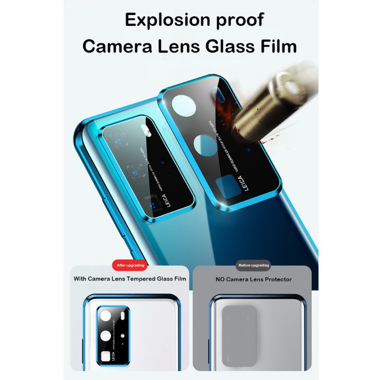 เคส OPPO Reno 5 Pro 5G #เคสกระจกขอบโลหะประกบแม่เหล็กหน้าหลังมีป้องกันเลนส์กล้อง Fully Protection Magnetic Adsorption Glass Metal Phone Protective Built-in Camera Protection