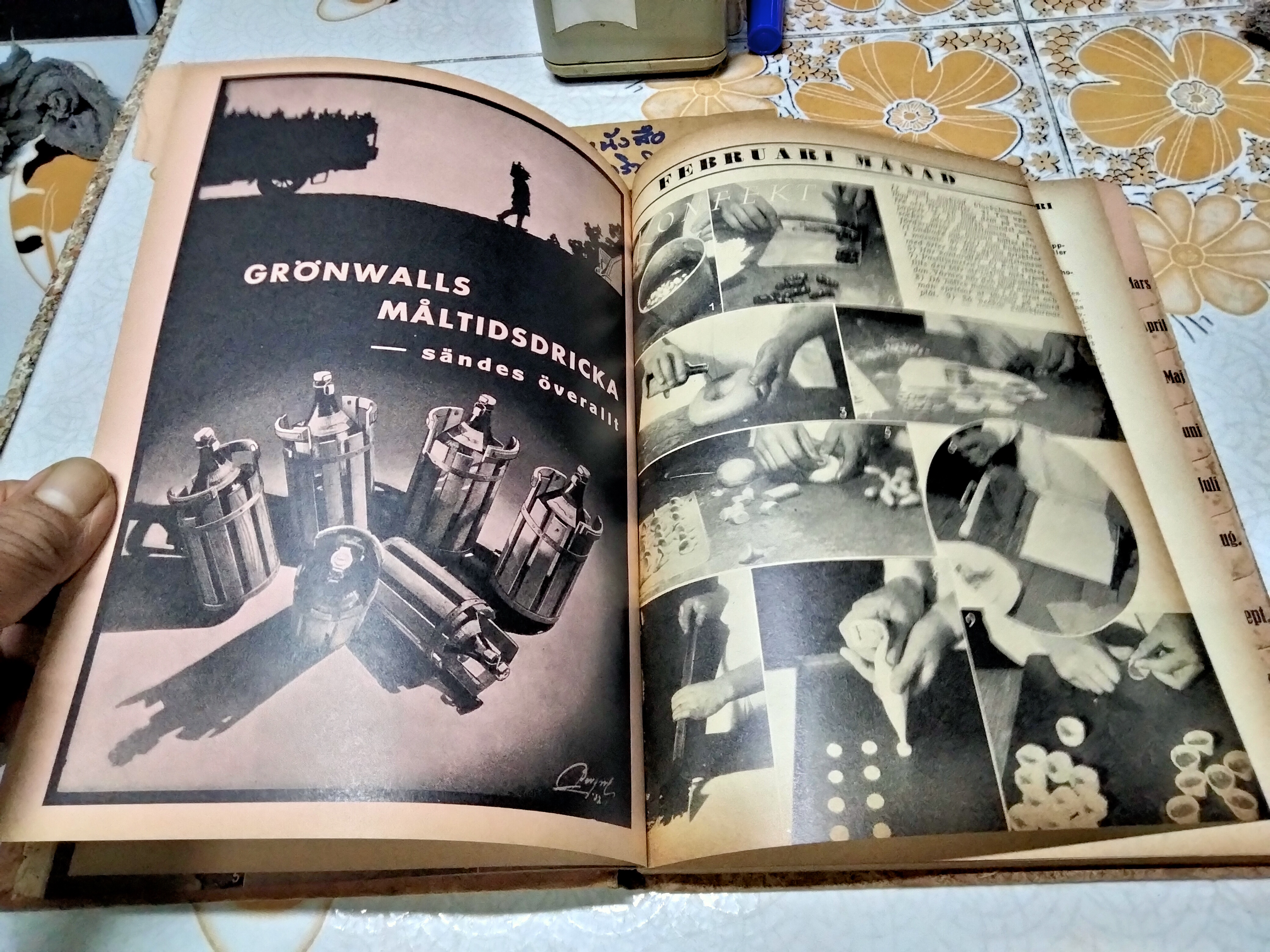 Husmoderns Köksalmanack Ideal almanackan, 1936 หนังสือแม่บ้านการเรือน ฉบับภาษาสวีเดน พิมพ์ พ.ศ. 2479 **สินค้าหมด**