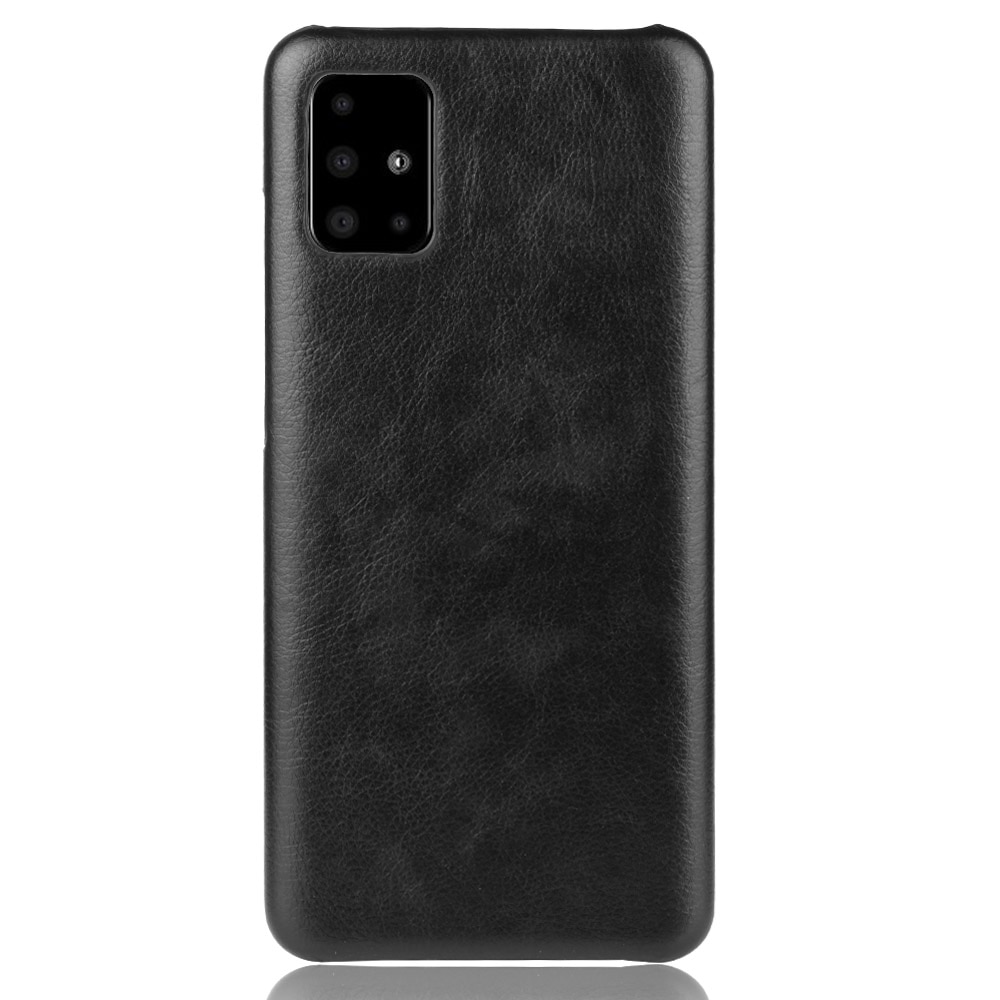 เคส Samsung Galaxy A51 #เคสฝาหลังพลาสติกแข็งเคลือบหนัง PU ลายผิวลิ้นจี่ Litchi Skin Leather Coated