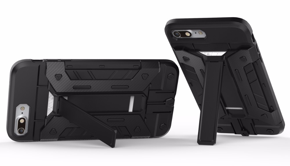 Case iphone 7 plus / 8 plus #เคสฝาหลังเกราะ Kickstand PC + TPU สล็อตการ์ดไฮบริดสีสันสดใส