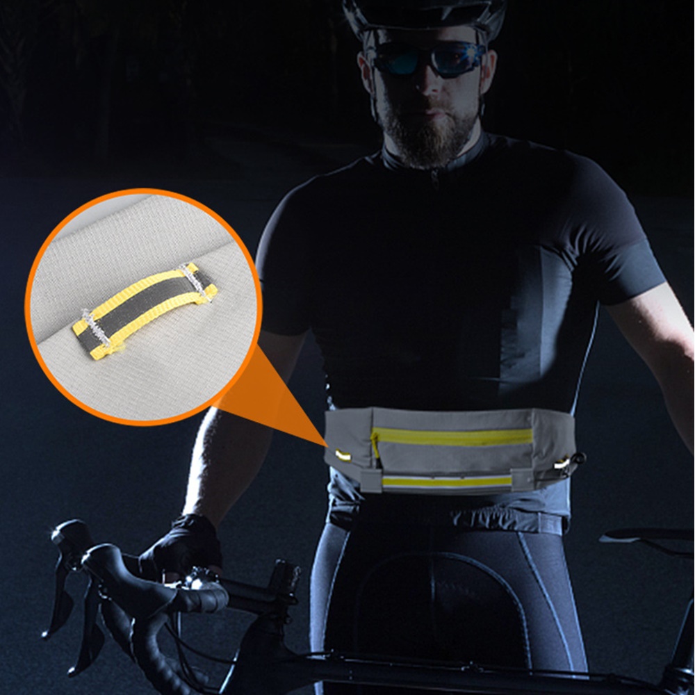 กระเป๋าคาดเอววิ่ง กันน้ำ มีไฟสัญญาณ LED หน้าหลังไฟฉุกเฉินเพิ่มความปลอดภัยชาร์จแบตแบบ USB (A30)