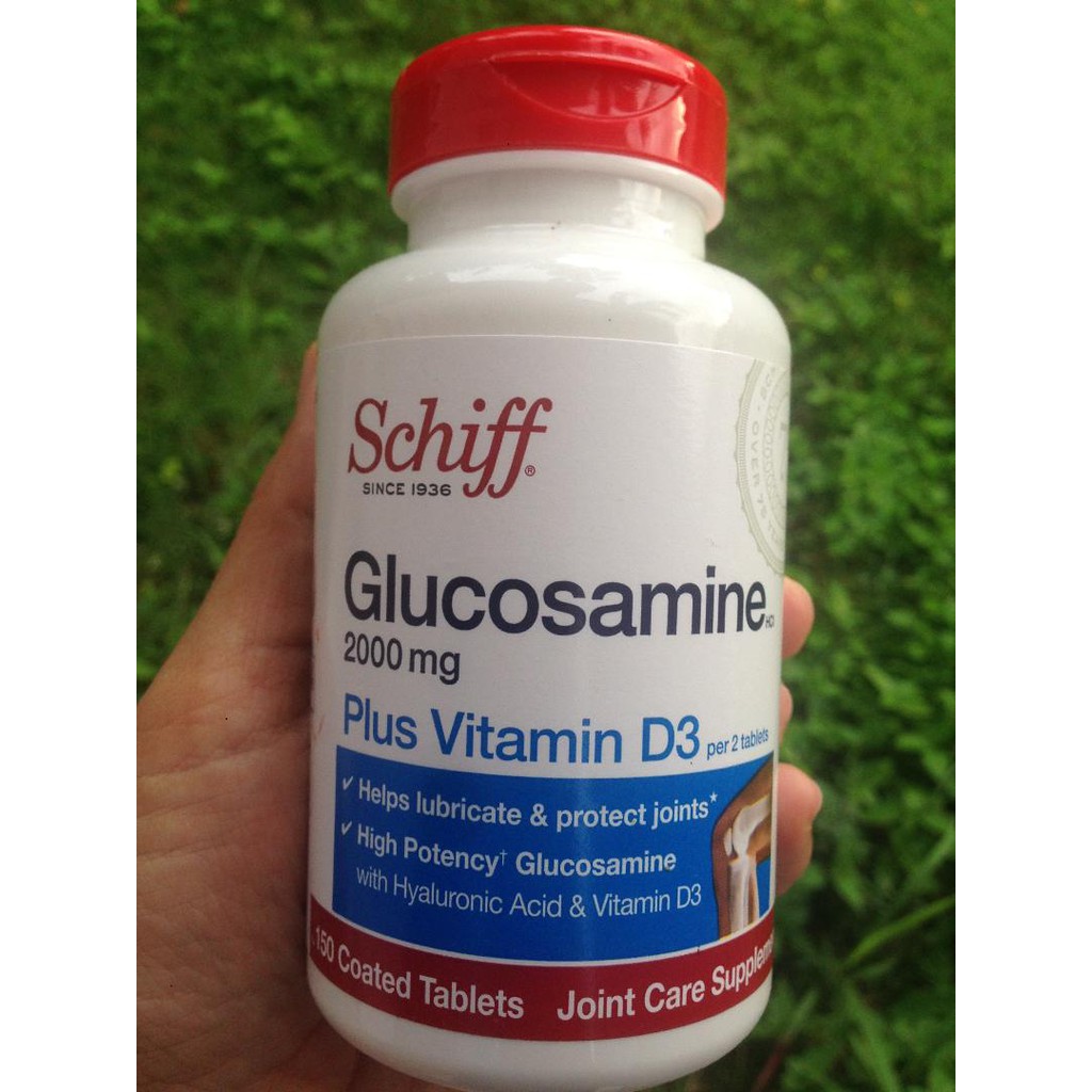 Schiff® Glucosamine Plus Vitamin D3, 2000mg 150 Coated Tablets ดูแล บำรุง และลดอาการปวดบริเวณข้อเข่า และข้อต่อต่างๆ
