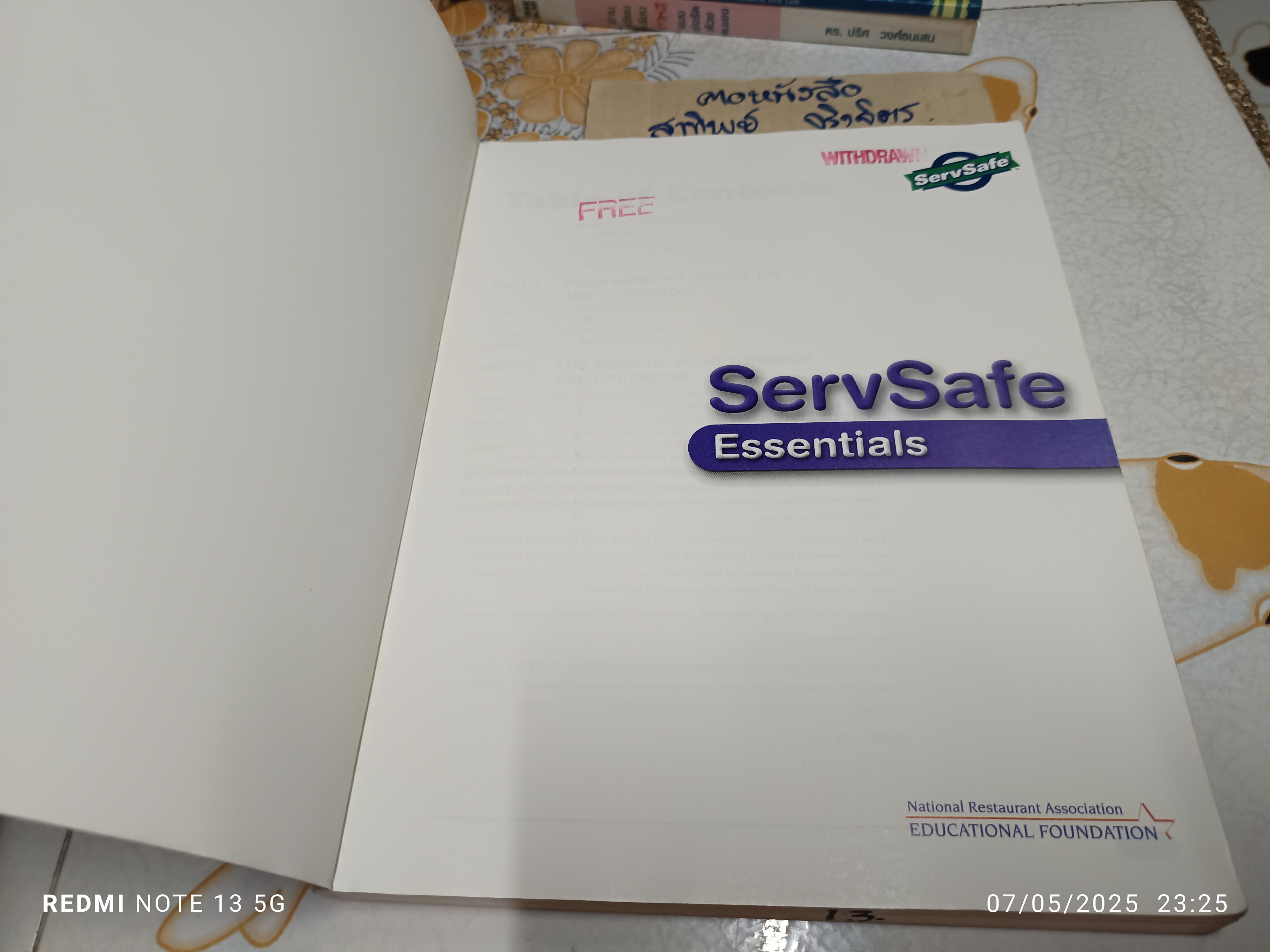 The ServSafe Essentials National Restaurant Association