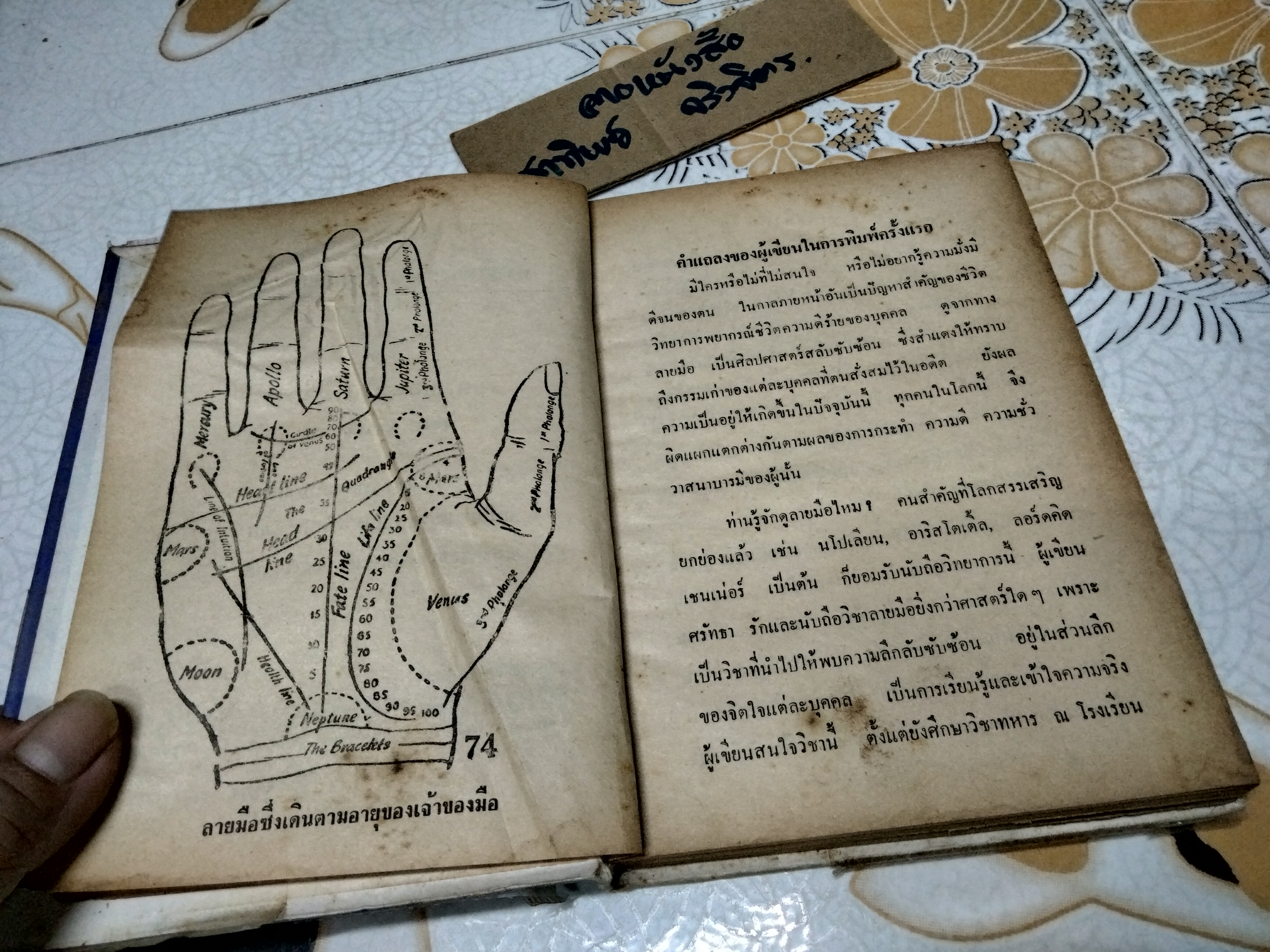 ตำราหมอดูลายมือ วิทยาการลายมือสงเคราะห์ โดย พันตรี หลวงเสนานิติการ (ยง บุนนาค)