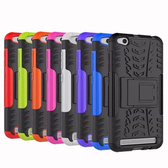 เคส Xiaomi Redmi 5A #เคสฝาหลังกันลื่น Cool Tyre Pattern Kickstand (PC + TPU)