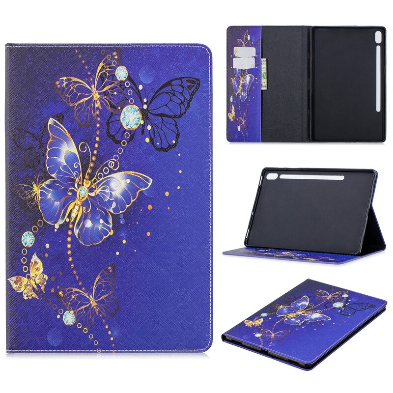 เคส Samsung Galaxy Tab S7 SM-T870 SM-T875 #เคสสไตล์กระเป๋าสตางค์พิมพ์ลายสวยๆ Pattern Printing Magnetic Leather