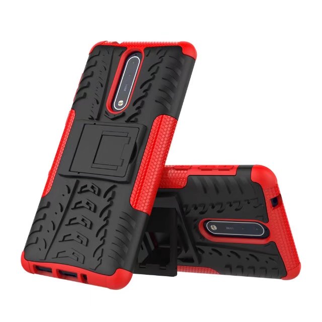 Case Nokia 8 #เคสแข็งรูปแบบยางรถยนต์ Hybrid PC+TPU สีสันสวยงามทันสมัย