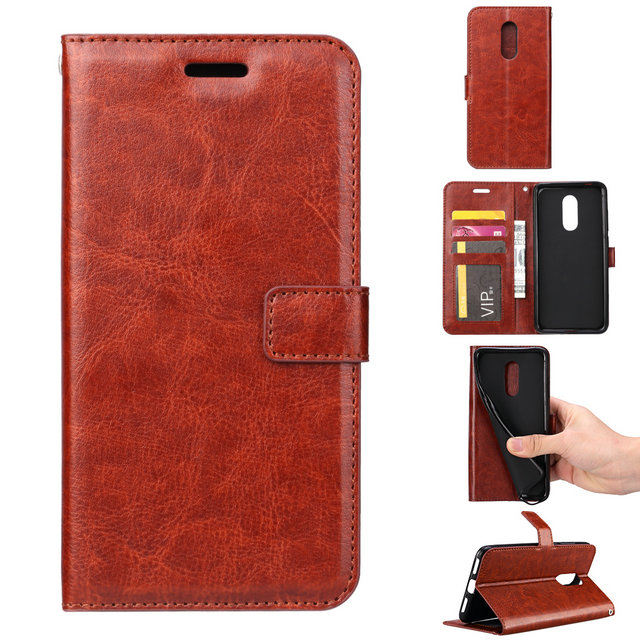 เคส OnePlus 6 #เคสฝาพับแบบกระเป๋าสตางค์หนัง PU ผิวหนังม้า Crazy Horse