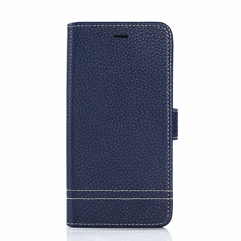 เคส Samsung Galaxy A8 (2018) #เคสฝาพับแบบกระเป๋าสตางค์หนังPU ผิวลิ้นจี่สีสันสยวงามทันสมัย