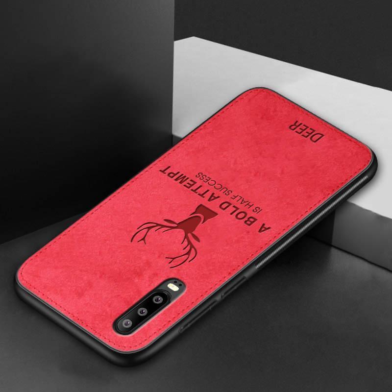 Case Huawei Y9s #เคสฝาหลังเคลือบผิวผ้า PC + TPU Retro Velvet Cloth Coated