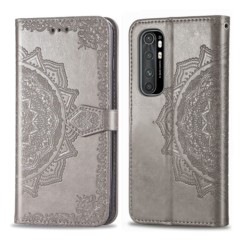 Case Xiaomi Mi Note 10 Lite #เคสฝาพับหนัง PU ผิวลายนูน Embossed Mandala Flower Leather Wallet