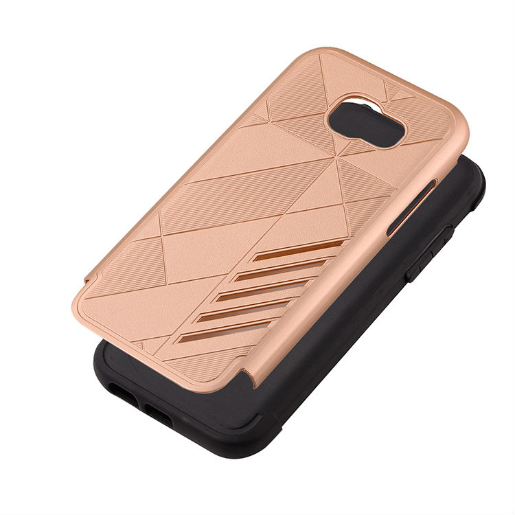 เคส Samsung Galaxy A7 2017 #เคสชุดหุ้มเกราะ Plastic+TPU Hybrid - สีทอง #พร้อมส่ง