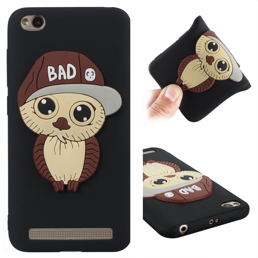 เคส Xiaomi Redmi 5A #เคสฝาหลังนิ่มลายนกฮูกใส่หมวก 3D น่ารัก Cute 3D Owl with Cap Pattern Gel