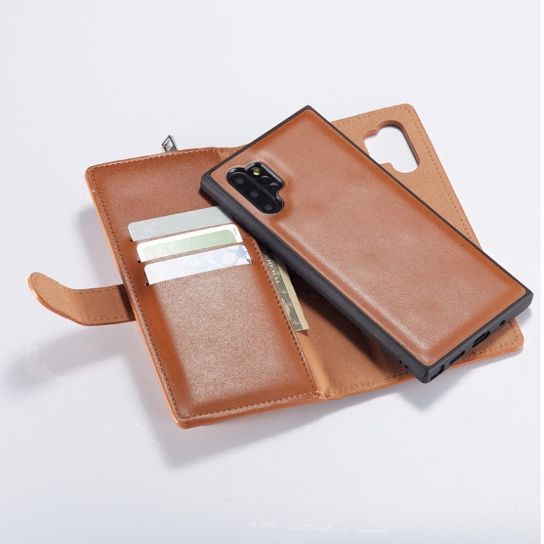 Case Samsung Galaxy Note 10+ #เคสหนังฝาพับสไตล์กระเป๋าสตางค์มีช่องซิบ PU Wallet Split Leather 2 in 1 Card Slot + Money slot + Magnetic Separable Shell