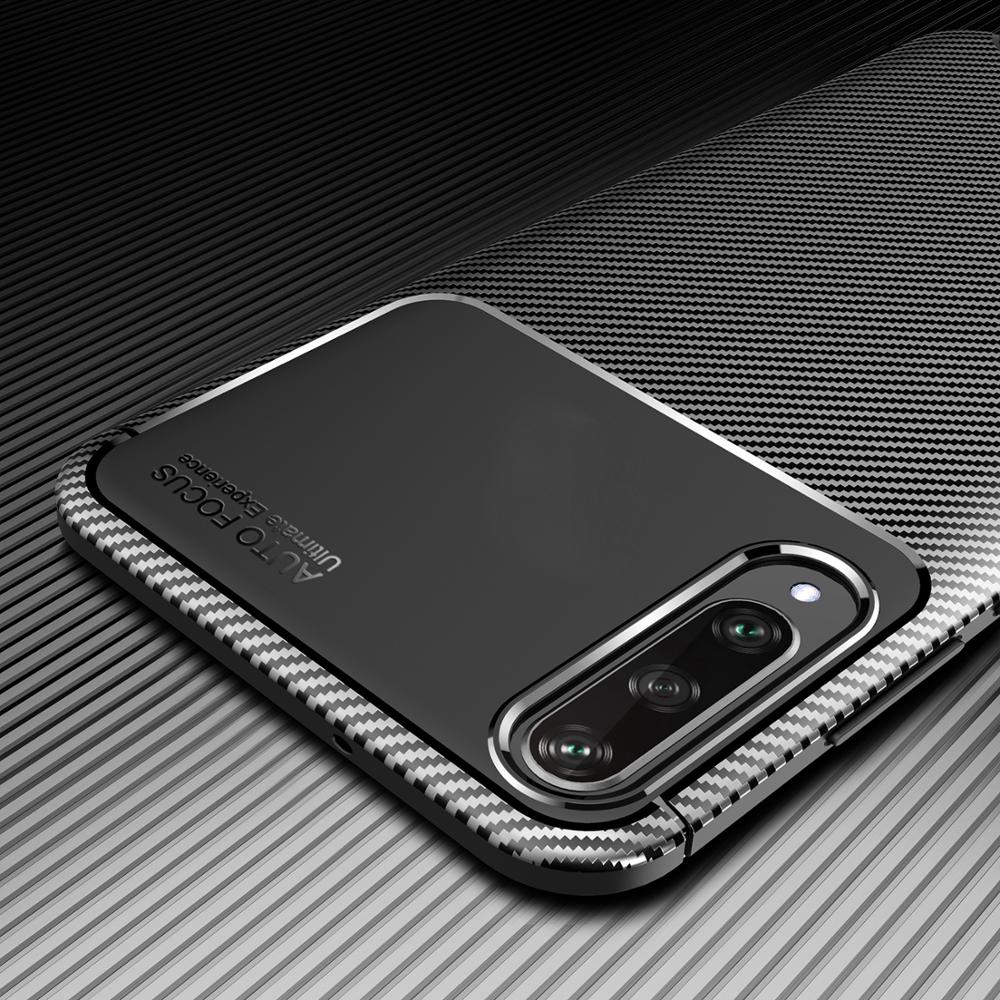 Case Huawei Y8p #เคสฝาหลังนิ่ม Carbon Fiber Anti-drop TPU Protection