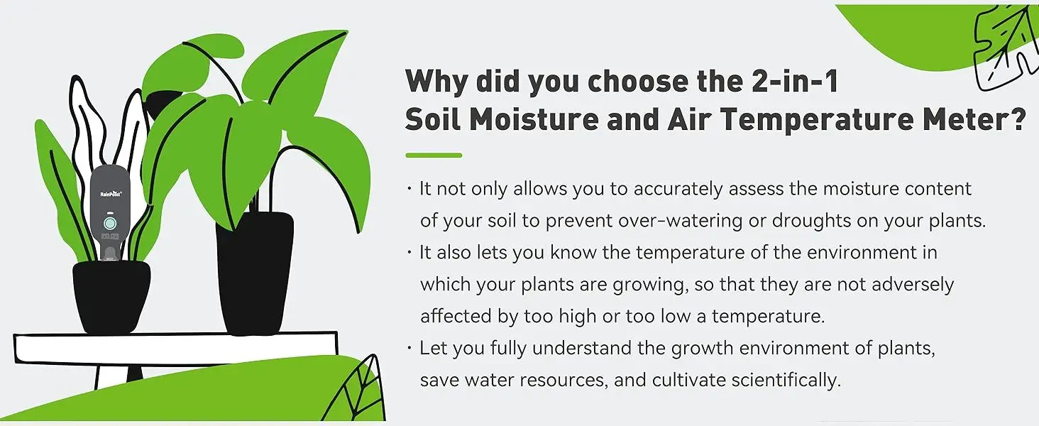 เซ็นเซอร์วัดค่าในดิน Soil Moisture Meter, Wireless Soil Moisture Meter for Garden Plant