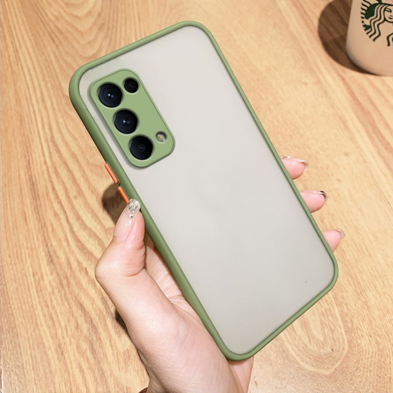 เคส OPPO Reno 5 / Reno 5 5G #เคสฝาหลังขอบซิลิโคนิ่ม Fashion Color Liquid Frame Anti-fall Phone Case