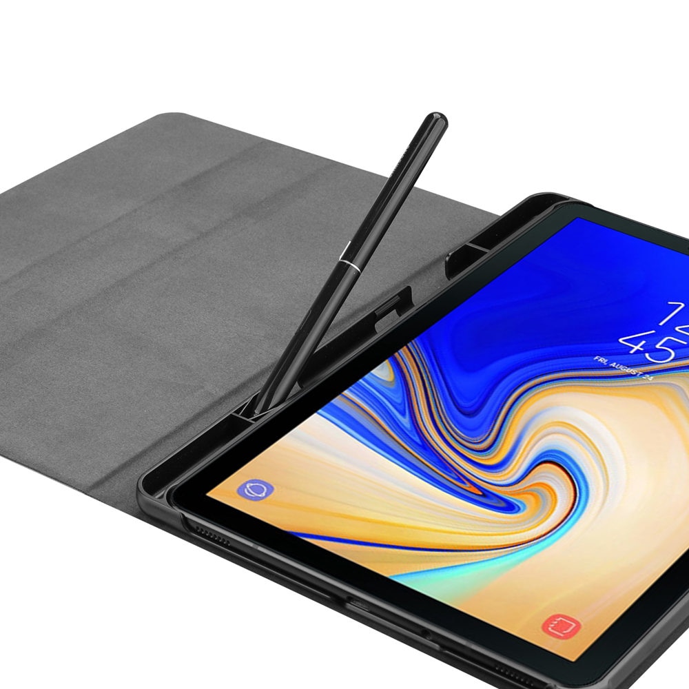 เคส Samsung Galaxy Tab S4 10.5 T830 T835 T837 #เคสฝาพับหนัง PU พร้อมช่องใส่ปากกา Textured Smart Leather Stand Case with Pen Slot (สินค้าพร้อมส่ง)