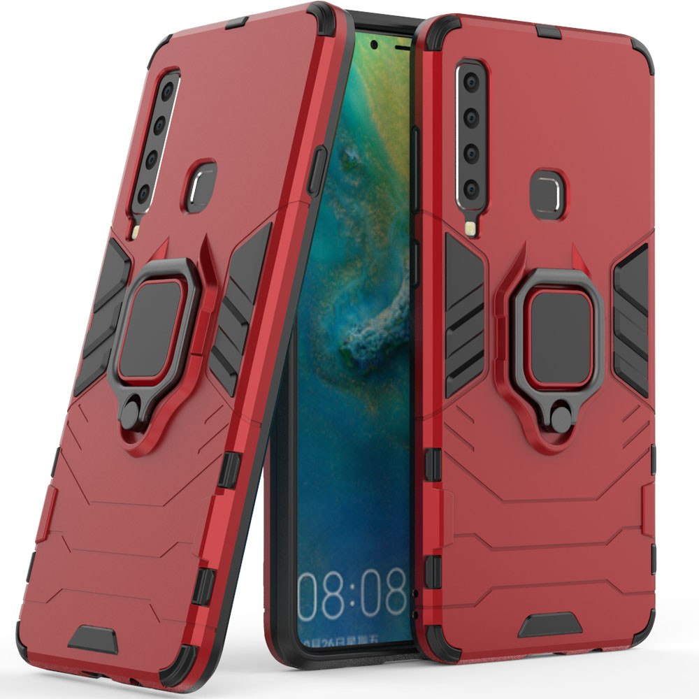 Case Samsung Galaxy A9 (2018) #เคสฝาหลังพลาสติกแข็ง +TPU Hybrid Case มีแหวนสวมนิ้วโลหะ