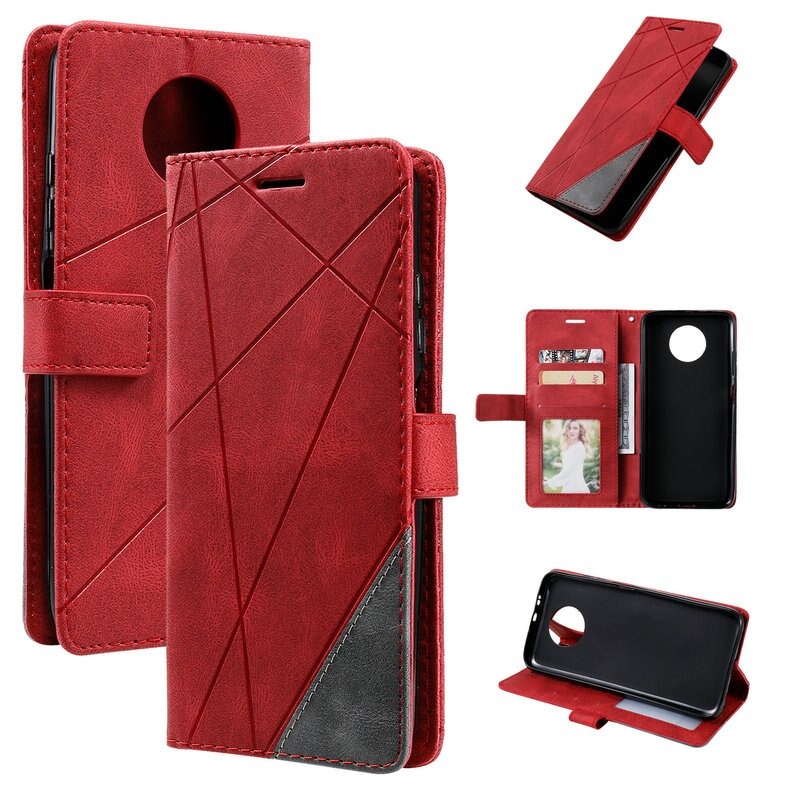 Case Redmi Note 9T 5G #เคสฝาพับหนัง PU มีช่องเสียบบัตรอื่นๆในตัว Geometric Pattern Leather Card Holder Protective