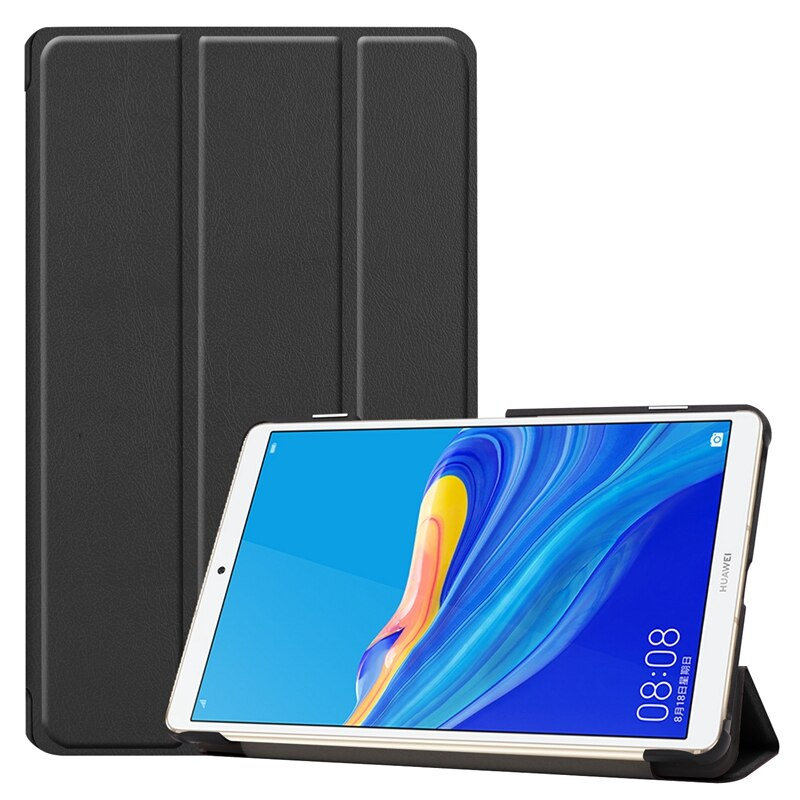 Case Huawei MediaPad M6 8.4 # (พร้อมส่ง) เคสฝาพับหนัง PU แบบ 3 พับ Tri-fold Stand Leather Smart Tablet สีดำ