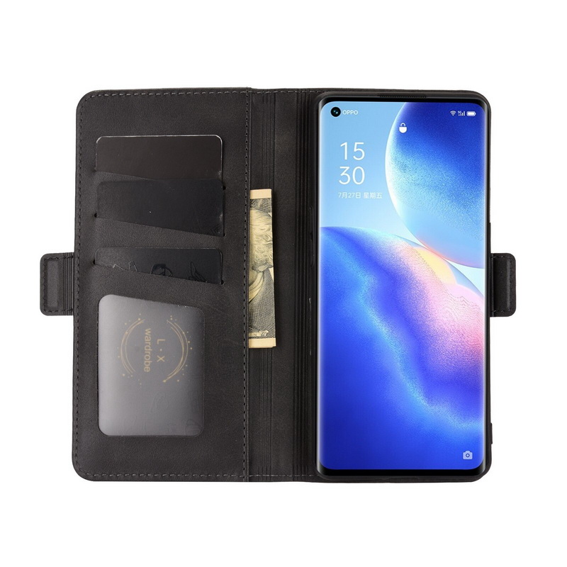 เคส OPPO Reno 5 Pro 5G #เคสฝาพับหนัง PU มีแถบปิดแม่เหล็กสไตล์กระเป๋าสตางค์