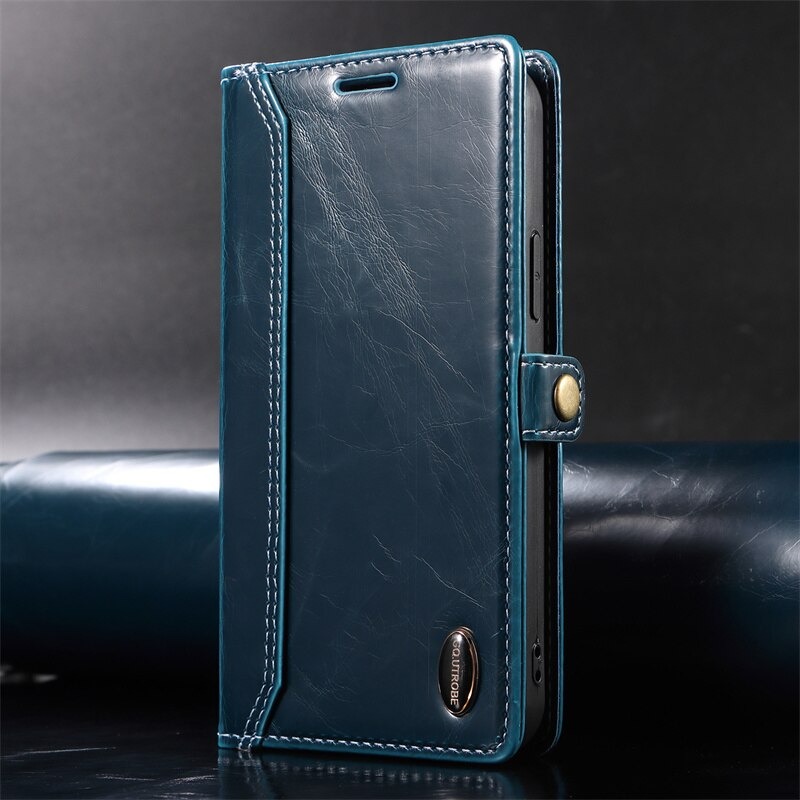 เคส iPhone 13 Pro Max#เคสฝาพับปกหนังสไตล์วินเทจแบบกระเป๋าสตางค์ Retro Lustre Folio Wallet Case