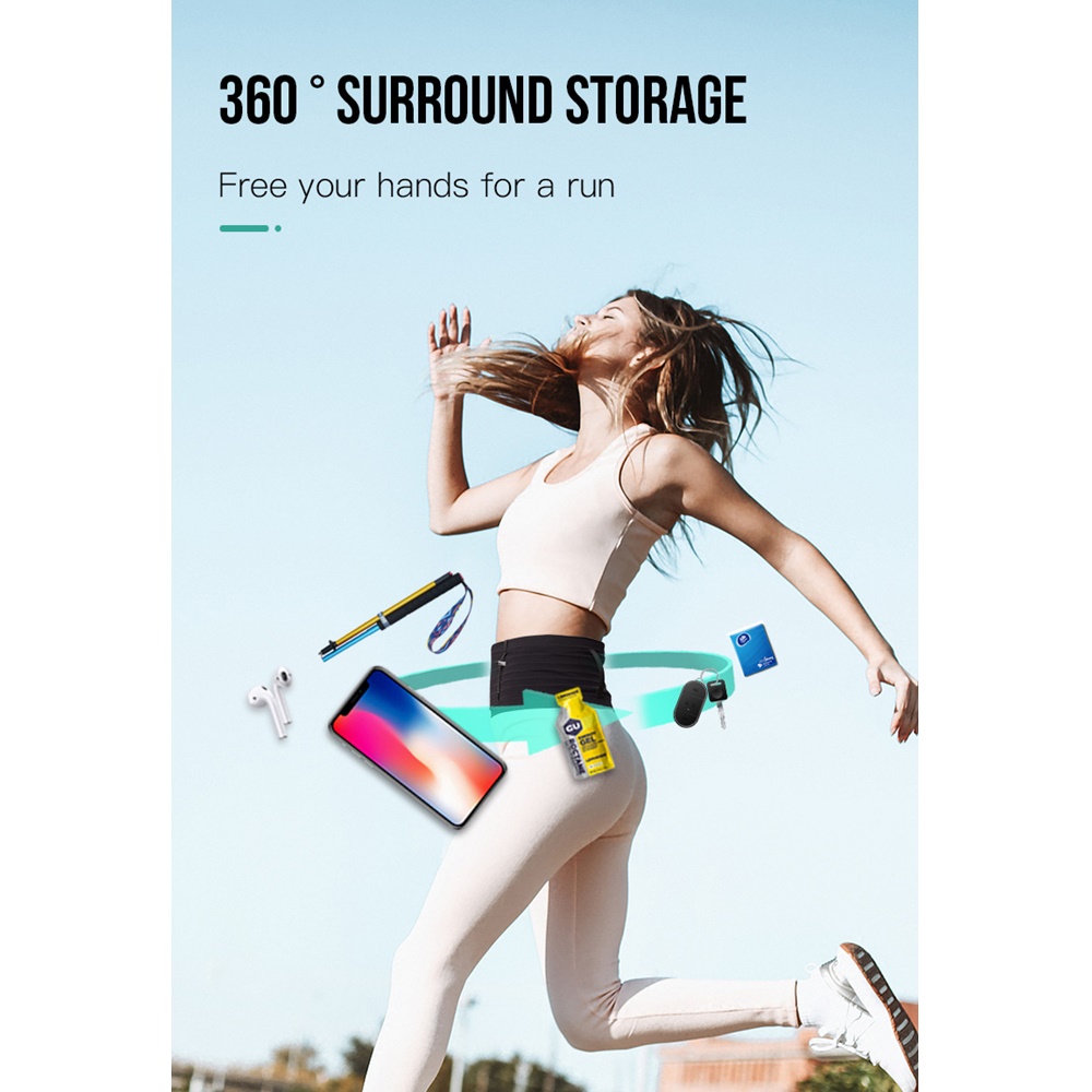 กระเป๋าคาดเอว สายติด bib ใส่ของได้รอบ คล้องไม้เท้าเทรล ของแท้จาก AONIJIE (A29)