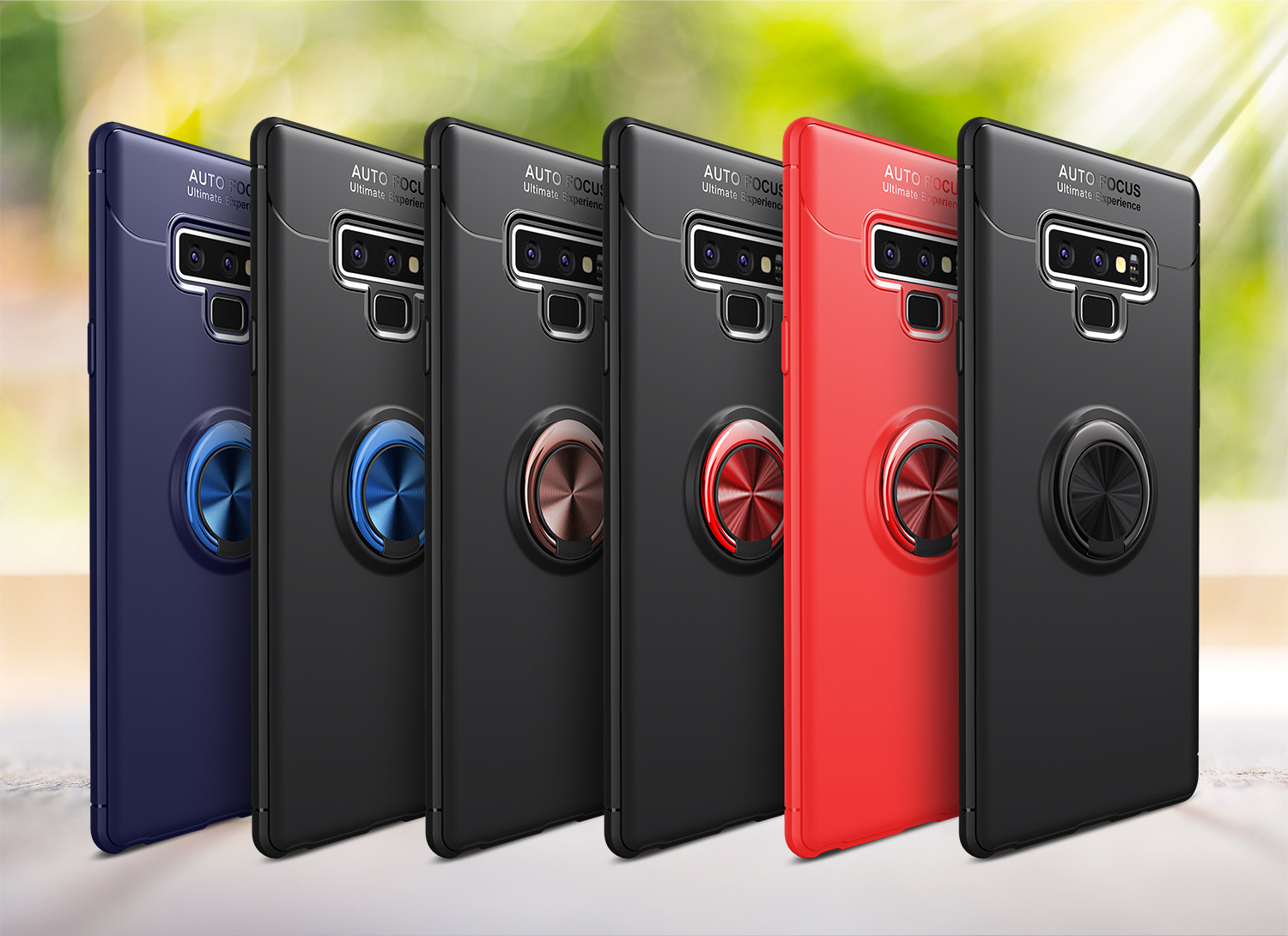 เคส Samsung Galaxy Note 9 #เคสฝาหลังมีแหวนสวมนิ้ว Metal Ring Bracket TPU (แผ่นโลหะแบบ Built-in)