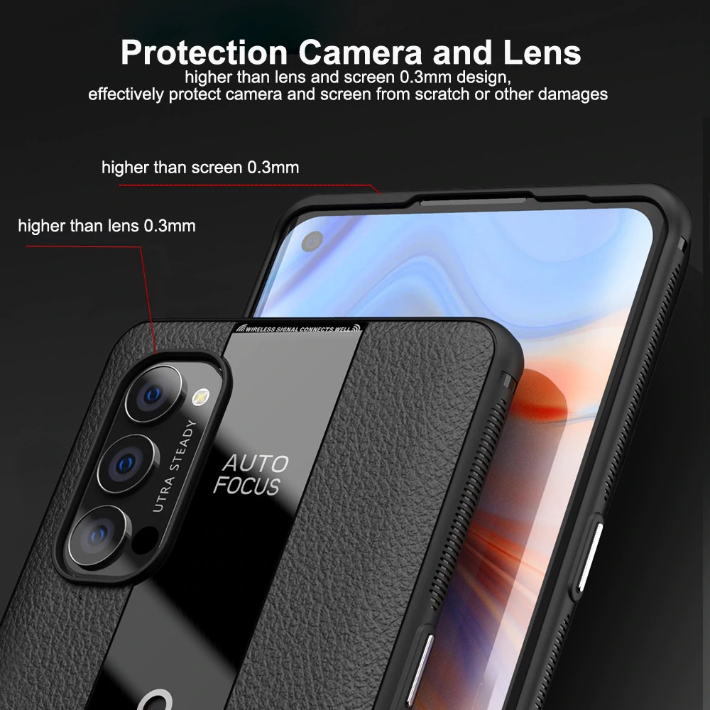 เคส OPPO Reno 4 Pro 5G #เคสฝาหลัง TPU ลายหนัง PU ผิวลิ้นจี่ Luxury Litchi Veins Silicone Ultra-thin Painting TPU Cover