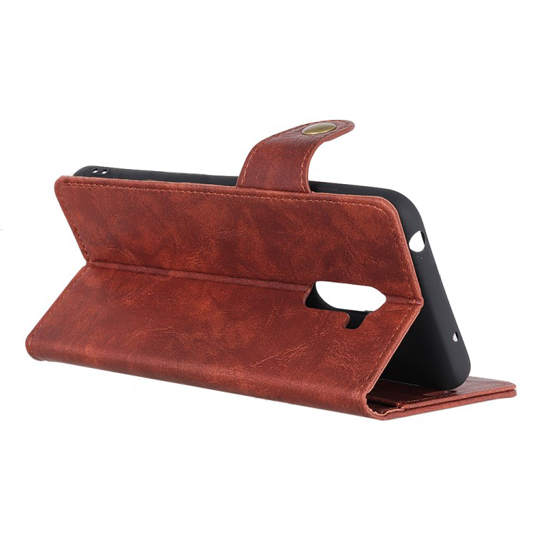 Case Xiaomi Pocophone F1 #เคสฝาพับหนัง PU ผิวหนังม้า S-shape Crazy Horse Texture Wallet Leather