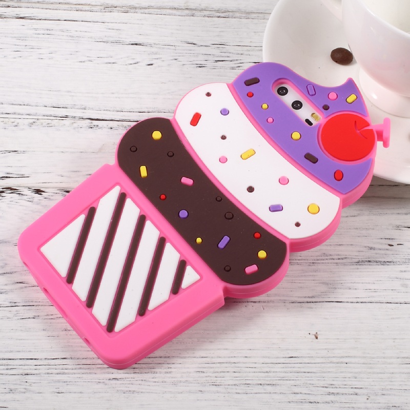 Case Huawei P10 Plus เคสซิลิโคนโทรศัพท์คริสตัลไซต์ 3D Cherry Ice Cream Silicone Protective