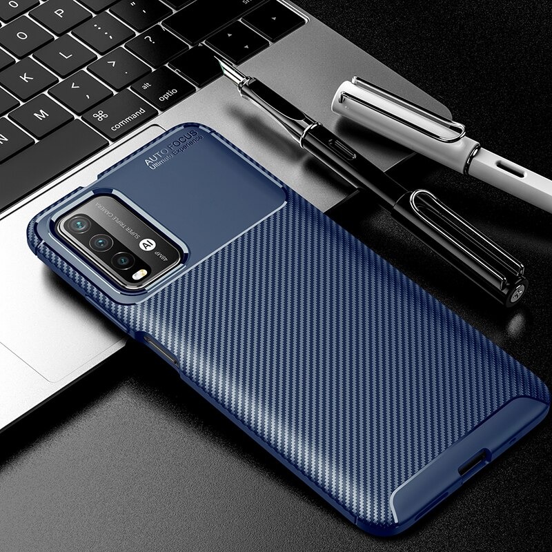 เคส Redmi 9T #เคสฝาหลังนิ่ม Carbon Fiber Anti-drop TPU Protection