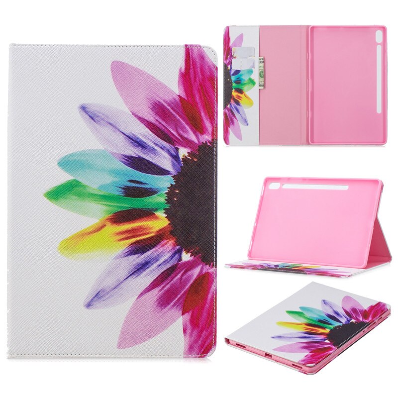 เคส Samsung Galaxy Tab S7 SM-T870 SM-T875 #เคสสไตล์กระเป๋าสตางค์พิมพ์ลายสวยๆ Pattern Printing Magnetic Leather