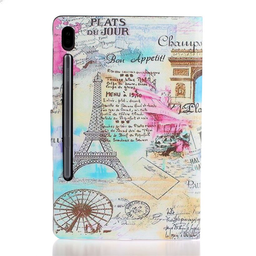 เคส Samsung Galaxy Tab S6 10.5 SM-T860 SM-T865 2019 #เคสฝาพับพิมพ์ลายหนัง PU พร้อมที่เก็บการ์ด Pattern Printing PU Leather Tablet Stand Case with Card Storage