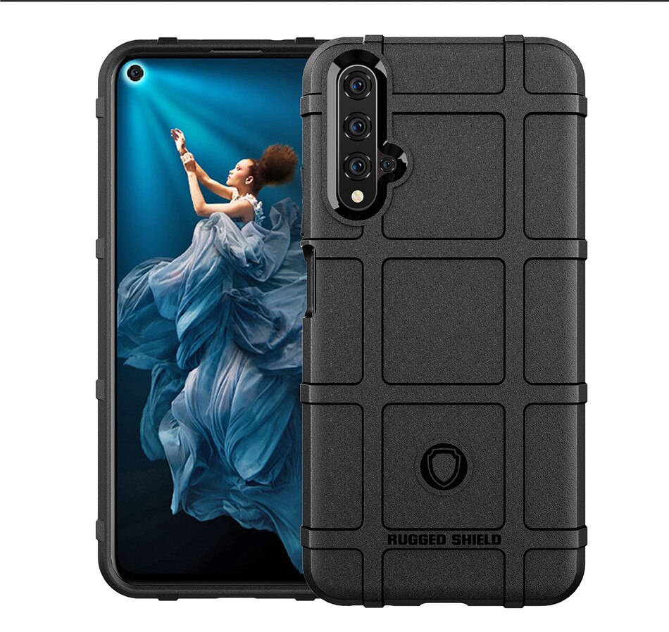 Case Huawei Nova 5T#เคสฝาหลัง Rugged Shield Series Soft Silicone Shock Absorption Matte กันกระแทก