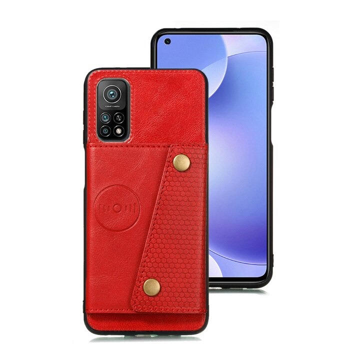 เคส Xiaomi Mi 10T Pro #เคสแบบฝาหลัง TPU เคลือบหนัง PU มีที่เก็บบัตร PU Leather Coated TPU Card Holder Magnetic Kickstand