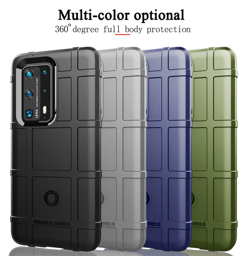 Case Huawei P40 Pro Plus #เคสฝาหลัง Rugged Shield Series Soft Silicone Shock Absorption Matte กันกระแทก